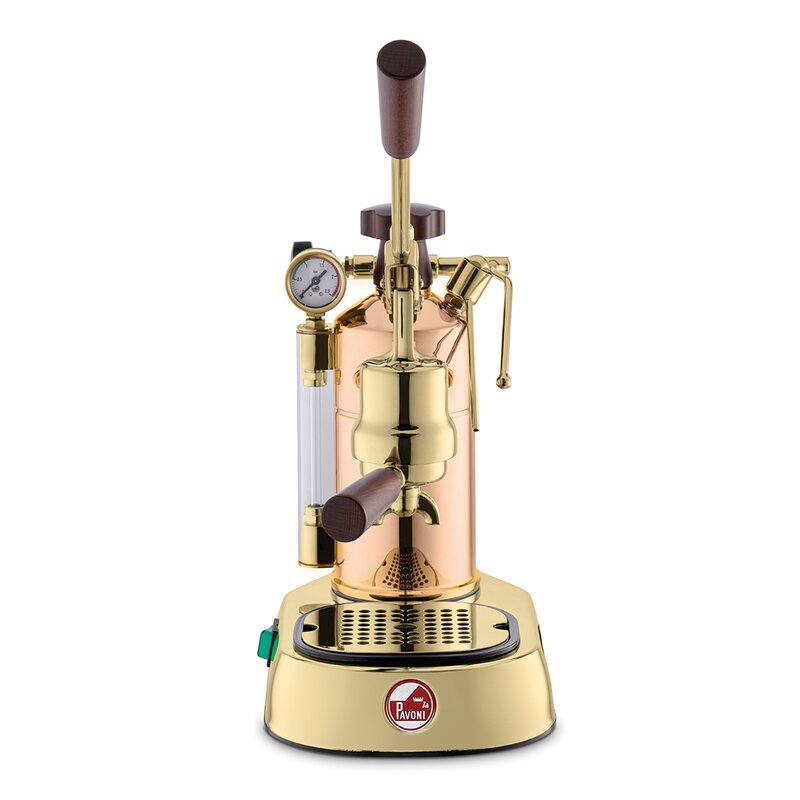 Lever espressomaskin 0,8L professional rame gold kobber