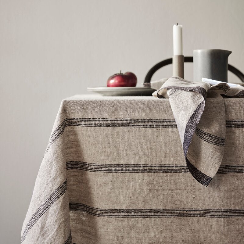 Thea duk 145x270 beige/denim stripe