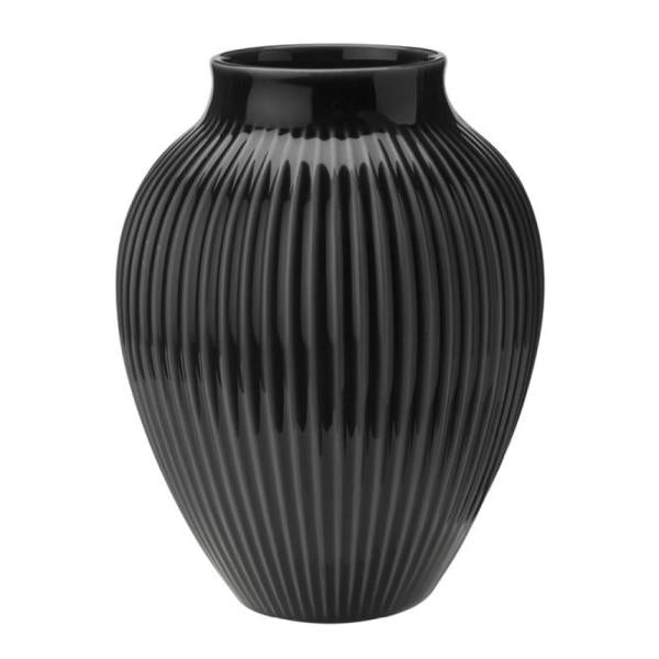 Ripple vase 20 cm svart