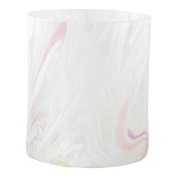 Swirl drikkeglass/lykt 35 cl hvit multi