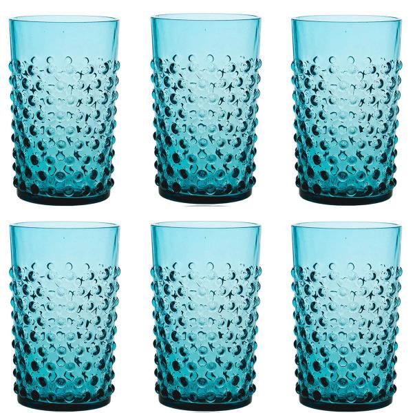 Hobnail glass 20 cl 6 stk aquamarine