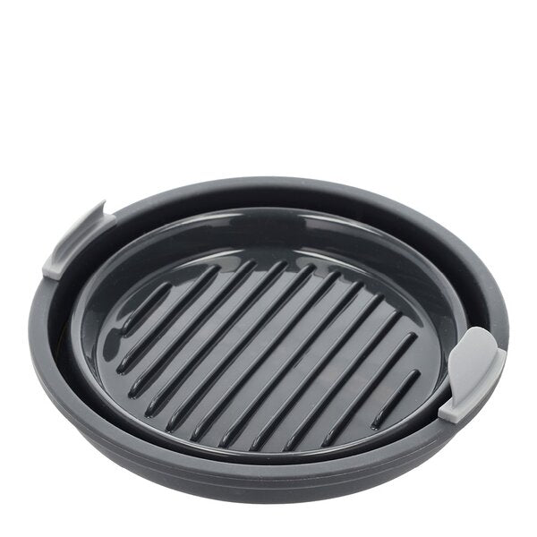 Silikonform til airfryer rund 19x6 cm grå