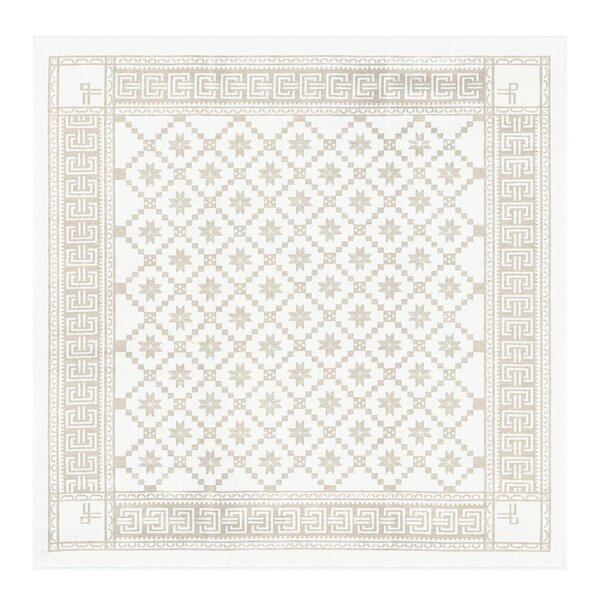 Åttebladrose bordduk 80x80 cm beige