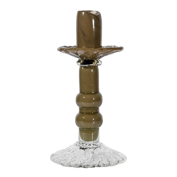 Lara lysestake 22 cm grønn/klar