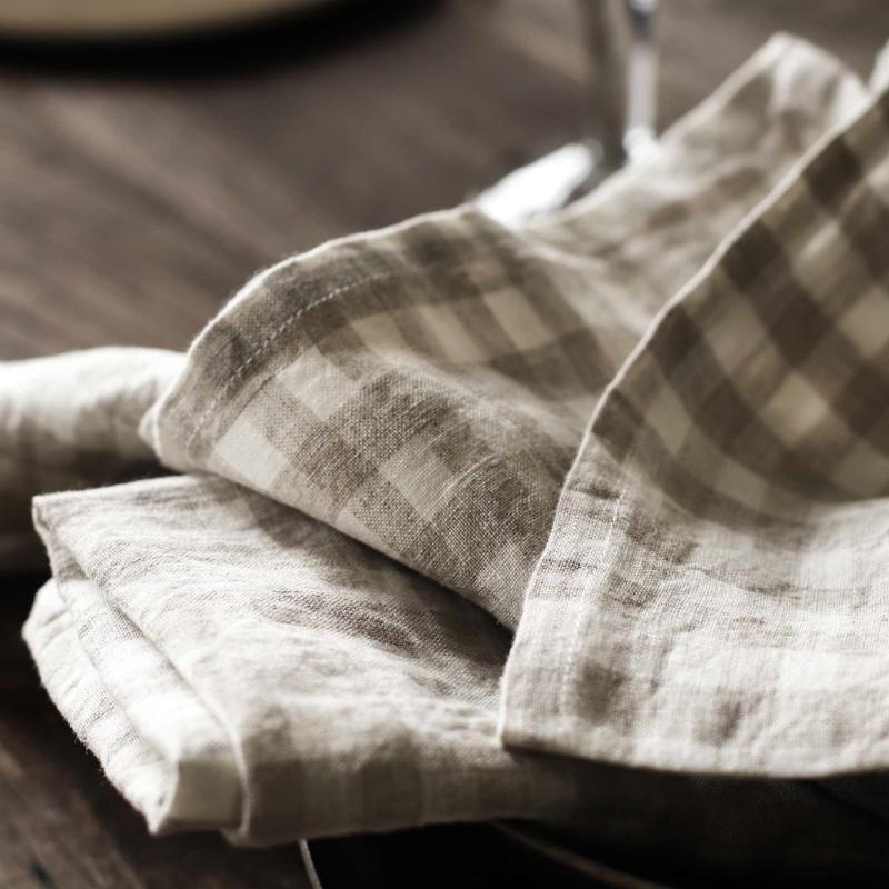 Serviett 45x45 cm gingham natural