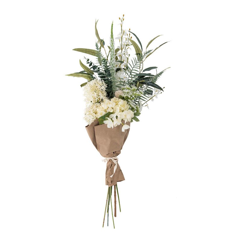 Symphonie bukett kunstig 30x103 cm hvite blomster