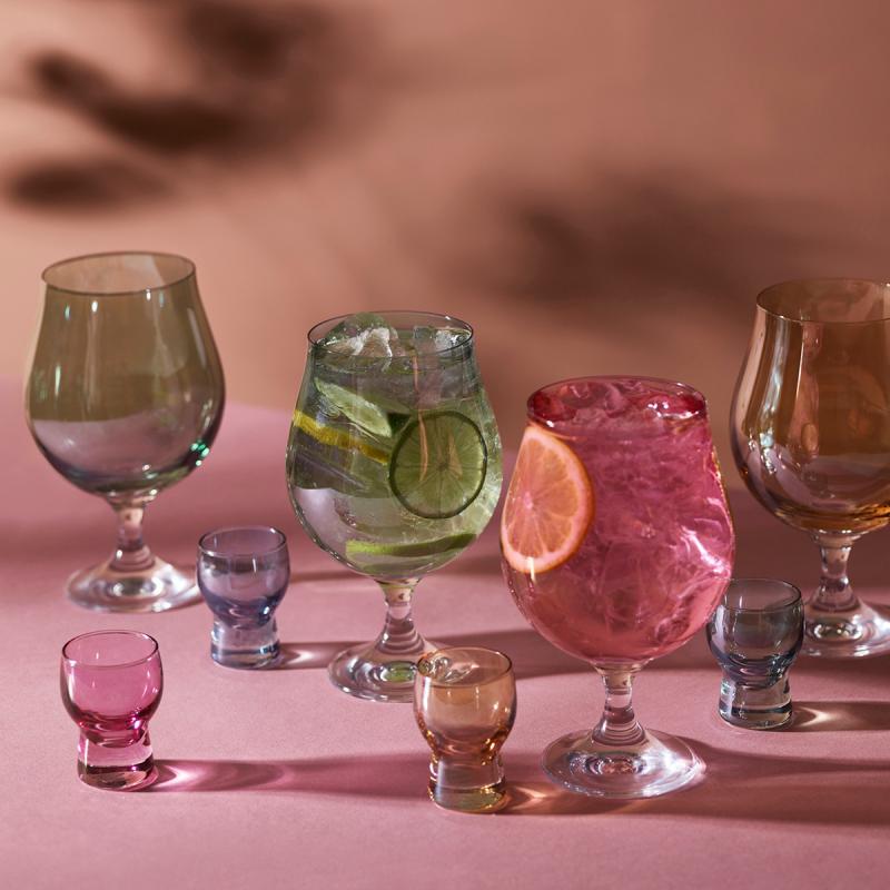 Happy shotglass 3,5 cl 4 stk luster
