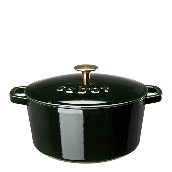 Støpejernsgryte 24 cm 4,4L mørkegrønn