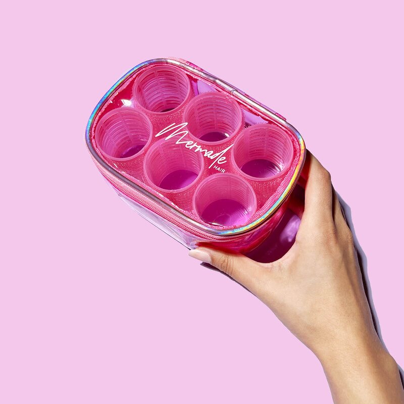 Hårruller borrelås 6 stk rosa