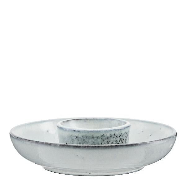 Rustic eggeglass 10 cm grå/blå