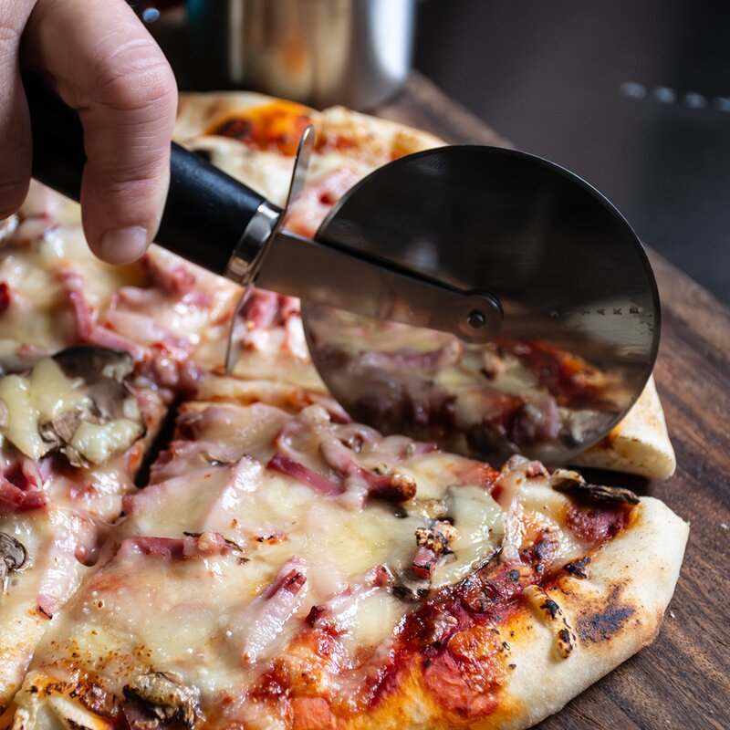 Pizzasett 3 deler svart/rustfri