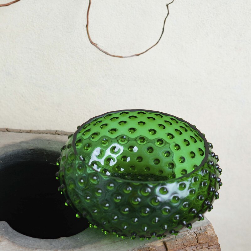 Hobnail skål 23 cm dark green