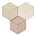 Hexagon bordskåner 3 stk 16 cm khaki/warm sand/almond