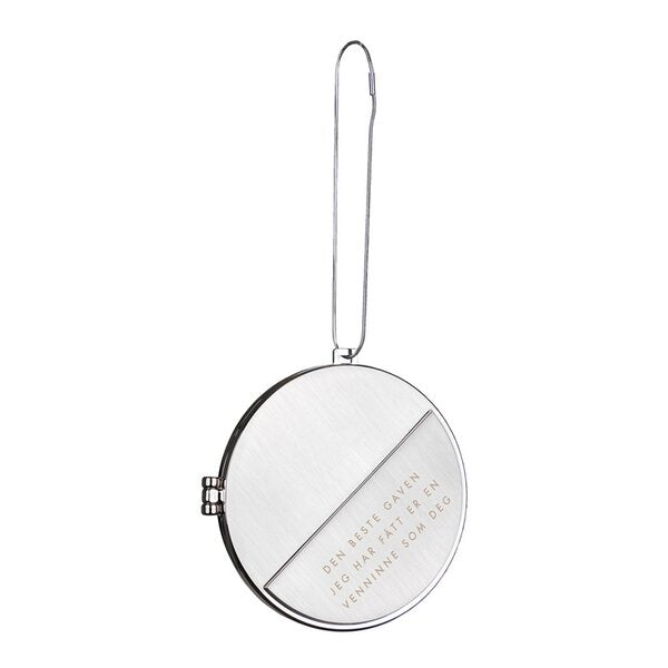 Julepynt medaljong m/fotoramme 7x7 cm venninne sølv