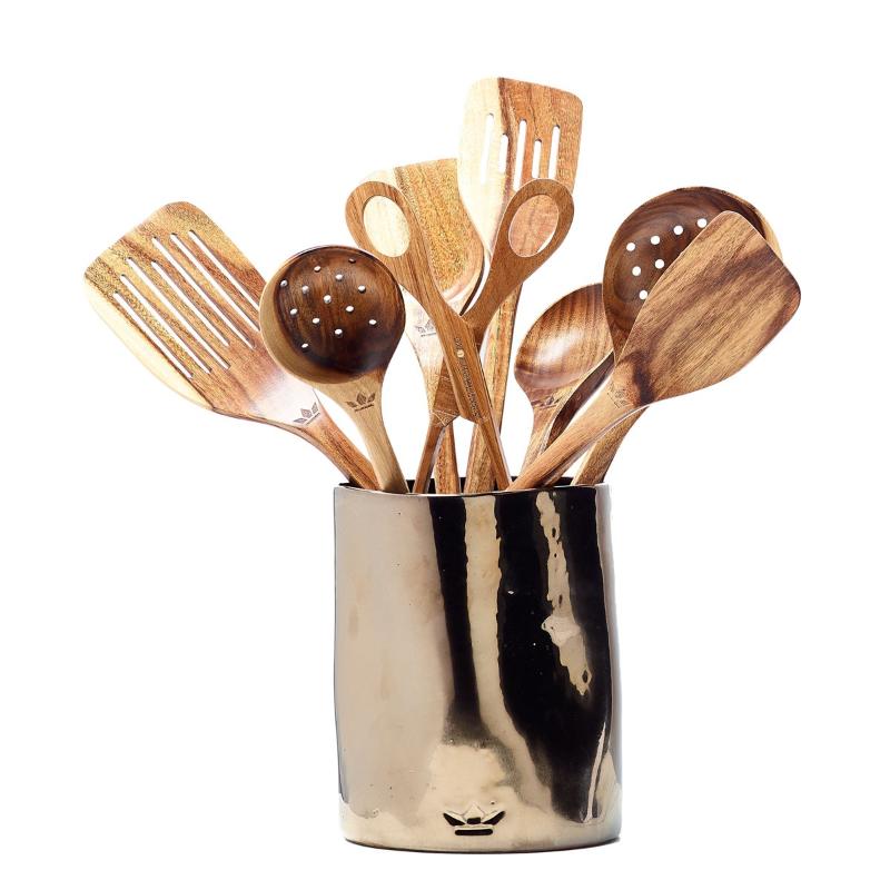 Dented redskapskrukke 19 cm bronse
