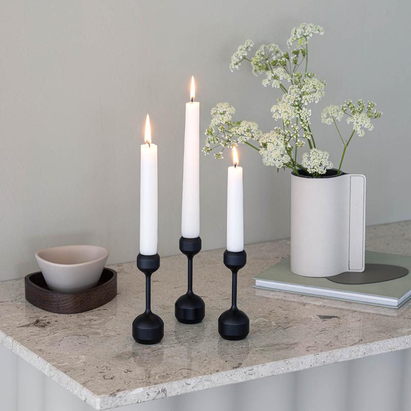 Silhouette lysestake 12 cm svart
