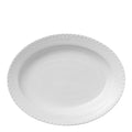 Hvit Riflet Halvblonde ovalt fat 36,5 cm