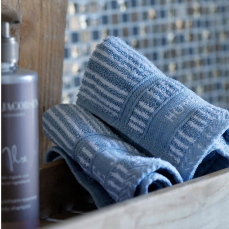 Bath Collection vaskeklut 30x30 cm 4 stk powder blue stripes