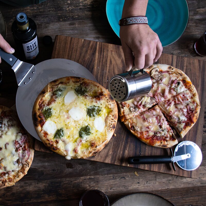 Pizzasett 3 deler svart/rustfri