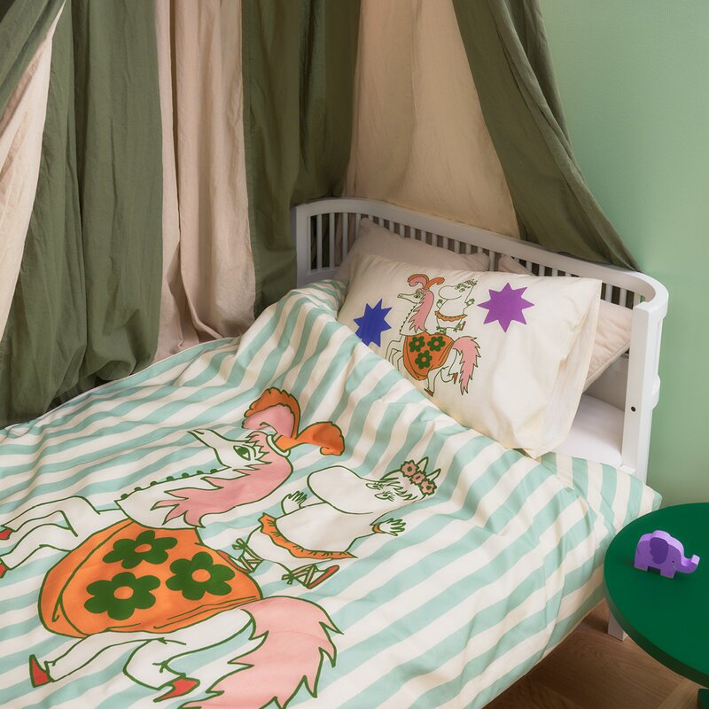 Mummi sengesett 120x160 cm sirkus stripe