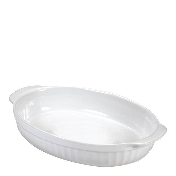 Ceramica ildfastform oval liten 22x14x5 cm hvit