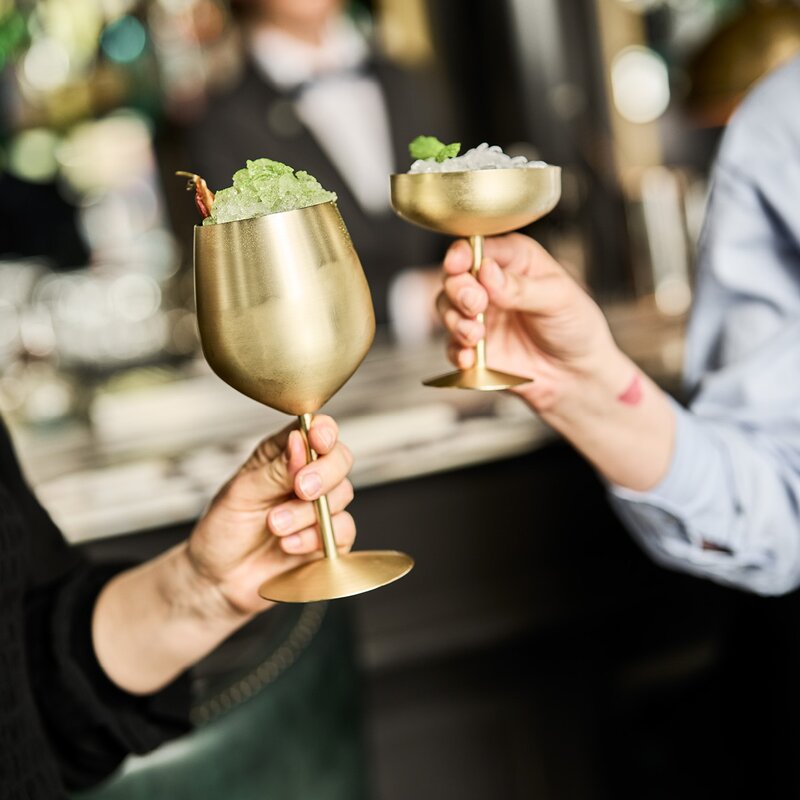 Sontell Gold champagneglass 18 cl stål/gull