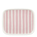 Piccolo asjett rektangulær 15x12 cm hvit/rosa