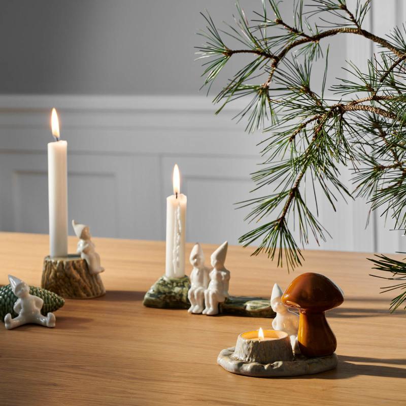 Christmas Tales telysestake 9,5 cm hvit