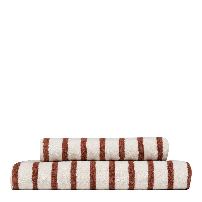 Everyday stripe håndkle 70x140 cm terracotta