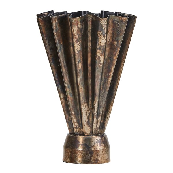 Flood vase 23 cm antikk brun