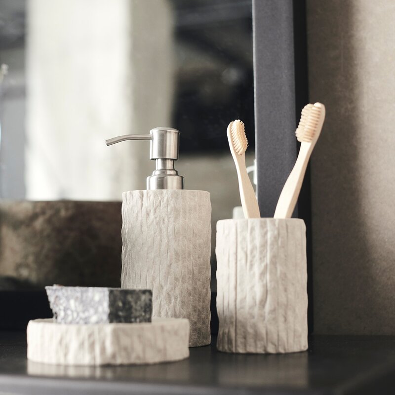 Kama såpedispenser sandstein 17,5 cm beige
