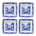 Blue Italian tallerken firkantet 7,5 cm 4 stk blå/hvit