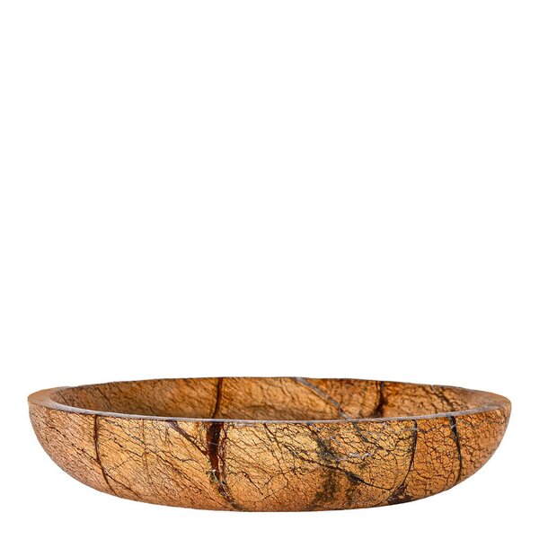 Sten skål 28x5 cm brun