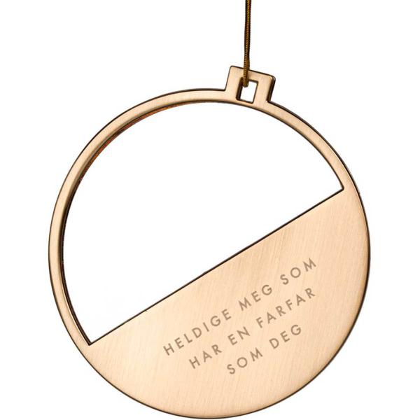 Julepynt m/fotoramme Farfar 7x0,5 cm 14K gull