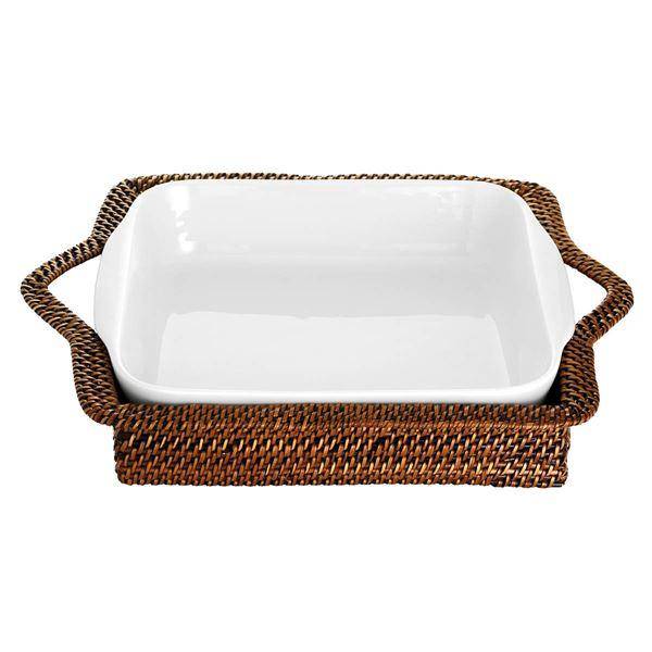 Kurv kvadrat 17x17 cm lys/mørk brun
