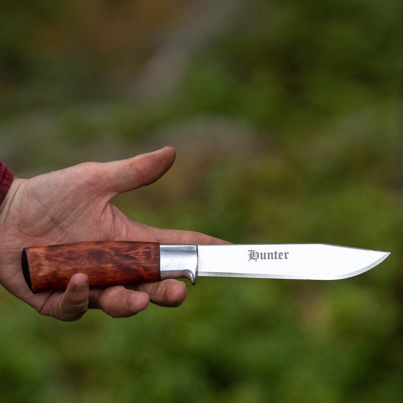 Hunter jaktkniv 25,5 cm m/slire masurbjørk