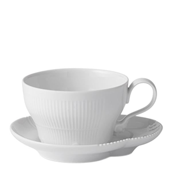 White Elements kopp med fat 26 cl