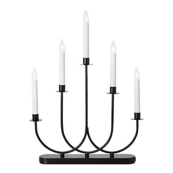 Soro lysestake 5 lys 47,5 cm svart