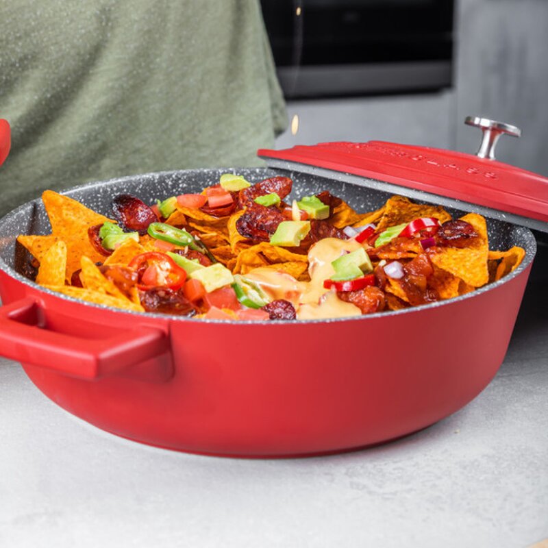 Cast Aluminium lav gryte 4L 29 cm rød