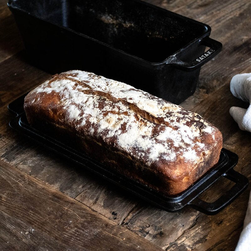Brødform med lokk støpejern 37x14x11 cm 3L svart