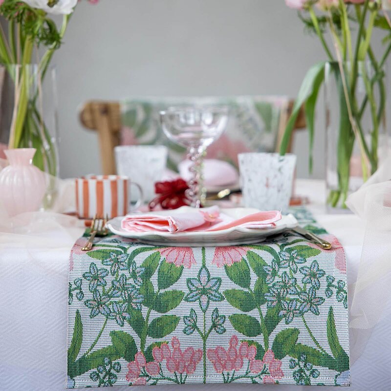 Bettys tulpaner løper 35x120 cm rosa