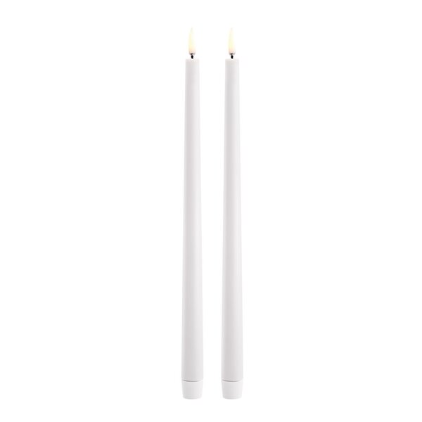 Taper candles slim LED-kronelys 2,3x32 cm 2 stk nordic white
