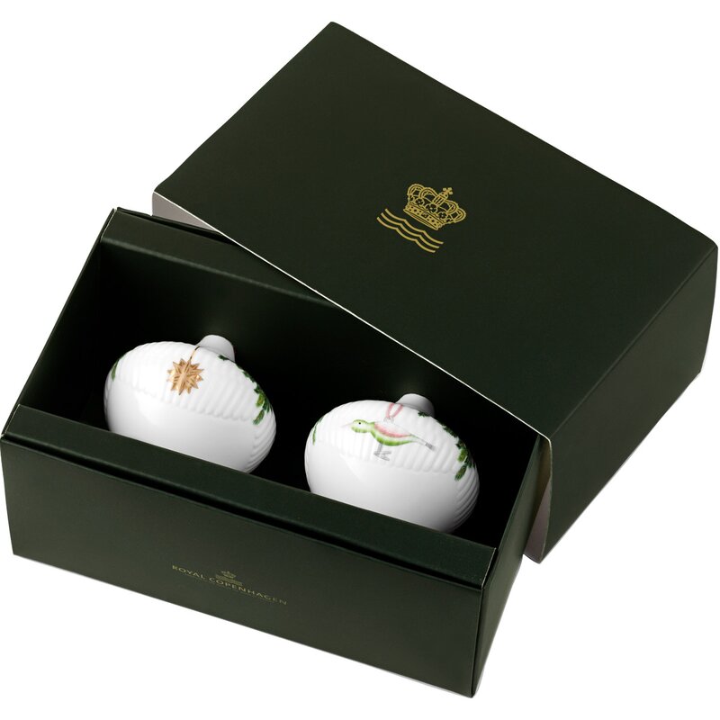 Stjerne Riflet Jul ornament 8,6 cm 2 stk