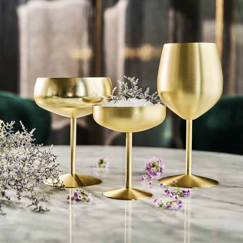 Sontell Gold champagneglass 45 cl stål/gull