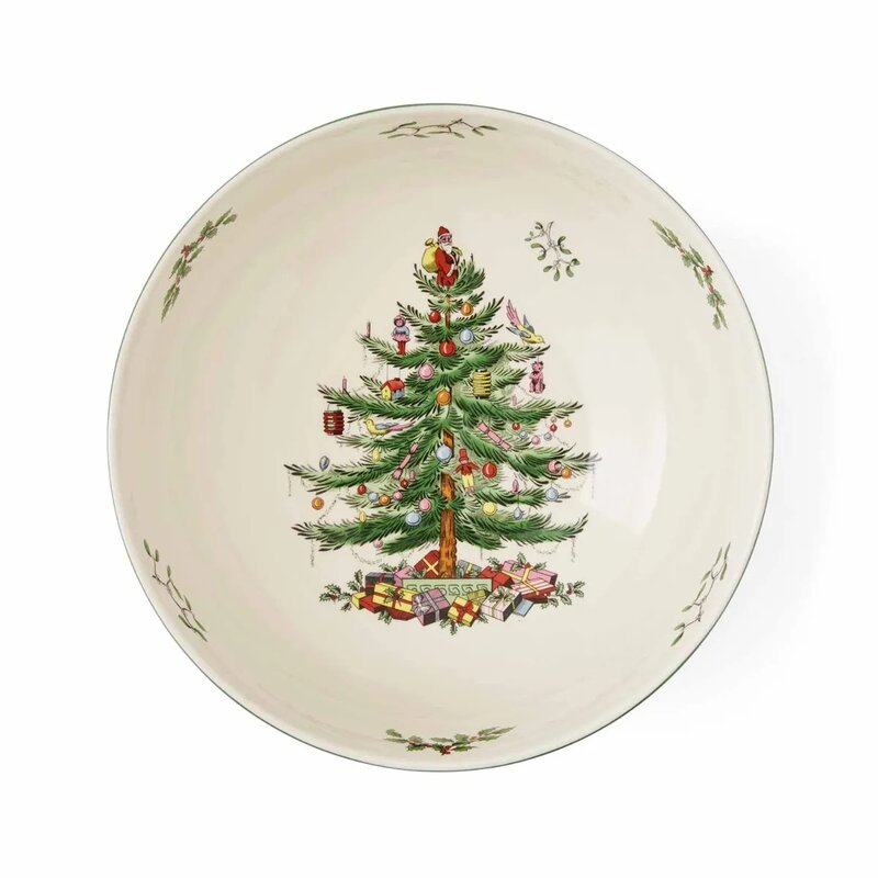 Christmas Tree serveringsbolle 24,5 cm hvit/grønn/rød