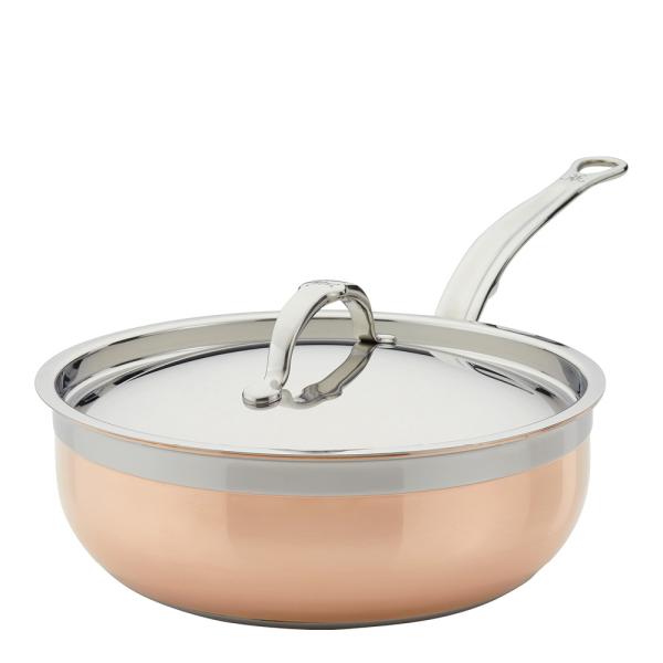 Copperbond traktørpanne med lokk 24cm 3,7L kobber