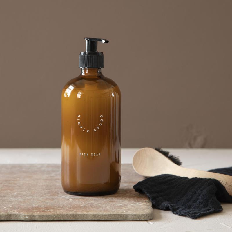 Empty glass bottle tom såpedispenser 500 ml Dish Soap brun