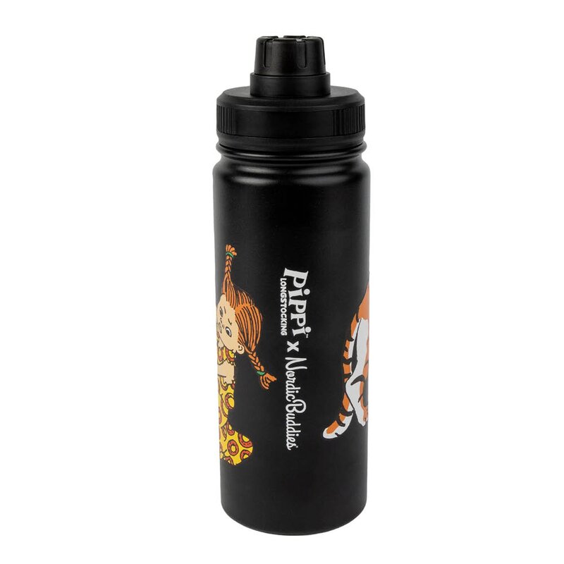 Pippi termoflaske 0,55L Pippi tiger svart