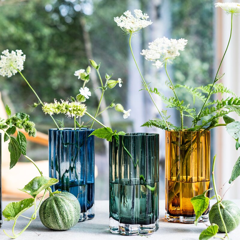 Hanami glassvase 9x18 cm cognac