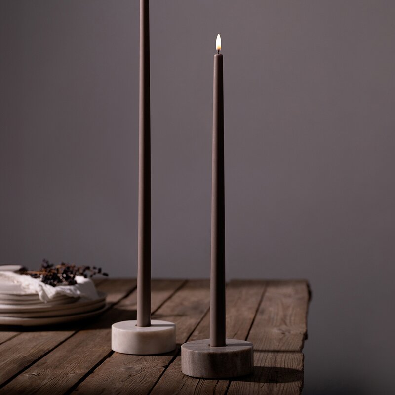 Taper Candles Led kronelys 2,3x55 cm 2 stk sandstone
